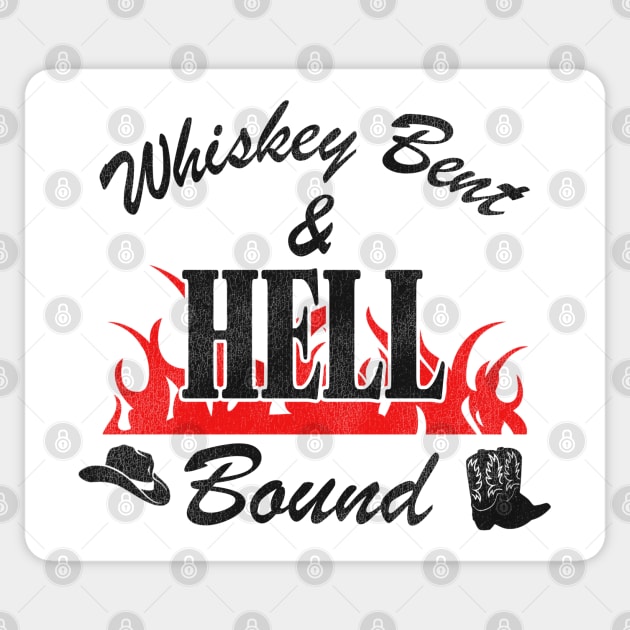 Whiskey Bent and Hell Bound Sticker by darklordpug